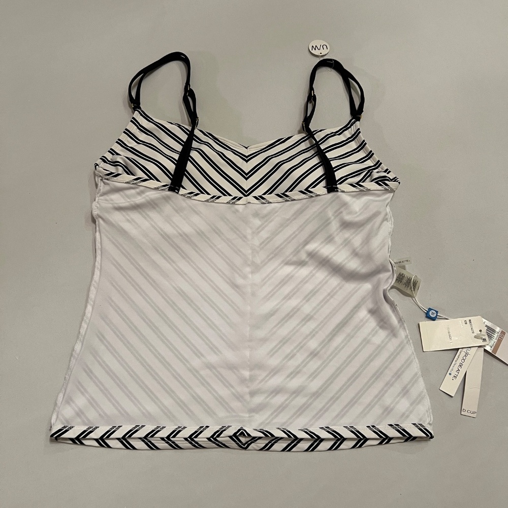 Bleu Rod Beattie Women's Striped Tankini Swim Top Black&White Sz12 D - Picture 6 of 8